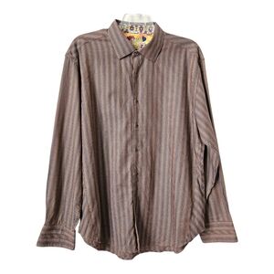 Robert Graham Button Up Shirt Men 2XL Flip Cuff Artsy Office Careerwear Abstract